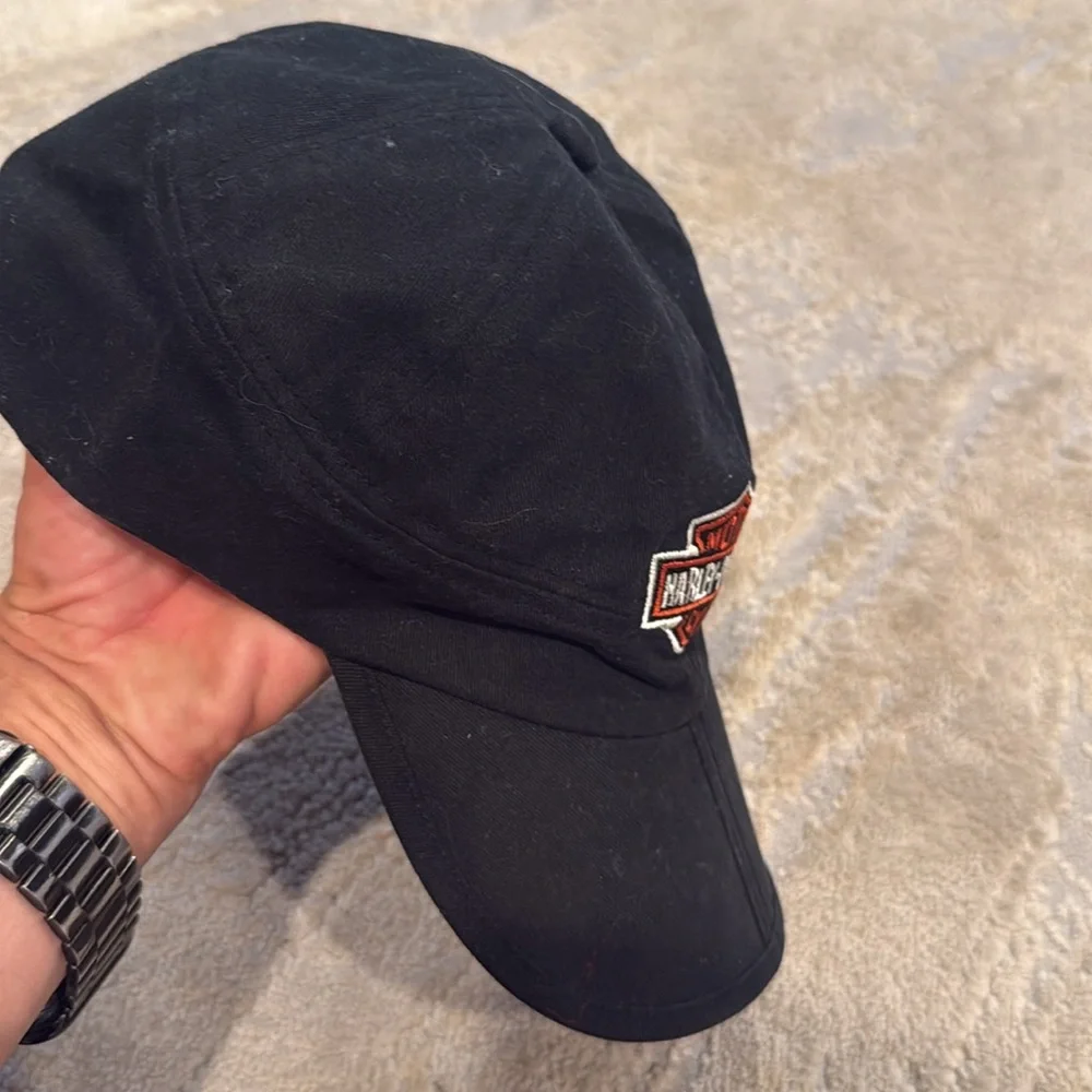 Harley Davidson Black Cloth Cap With Foldable‎ Visor cool five panel fitted hat